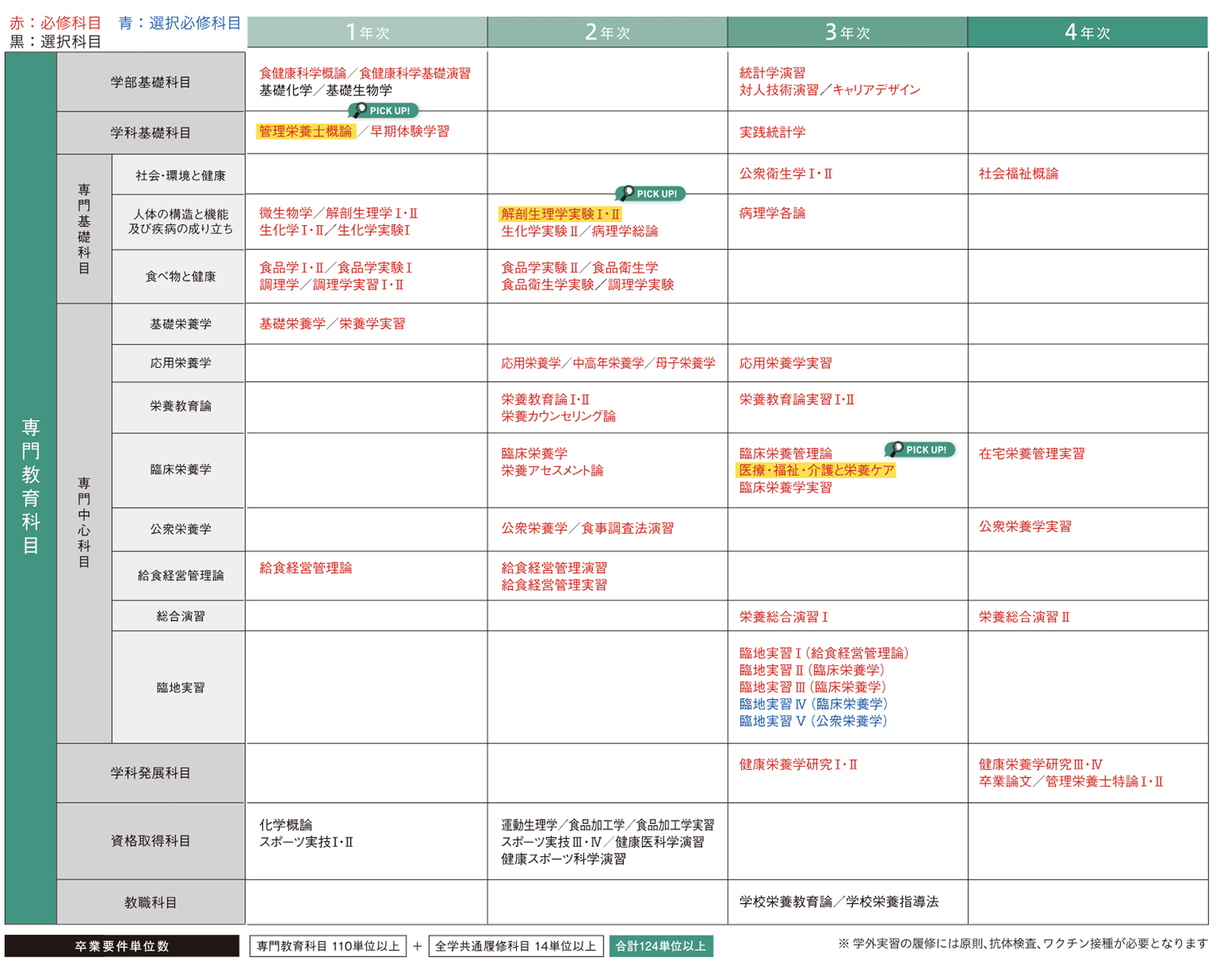 4年間のスケジュール