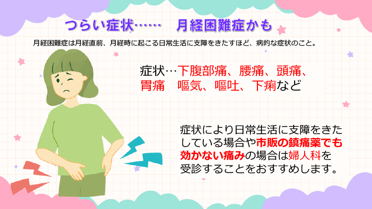 月経困難症の説明