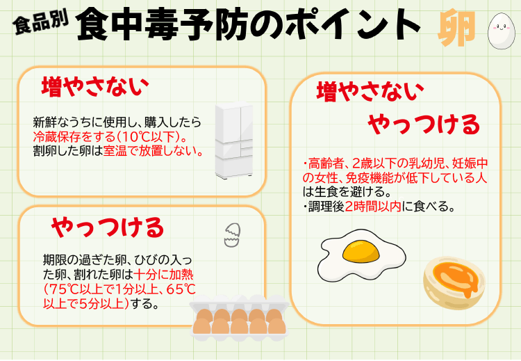 卵の食中毒予防のポイント