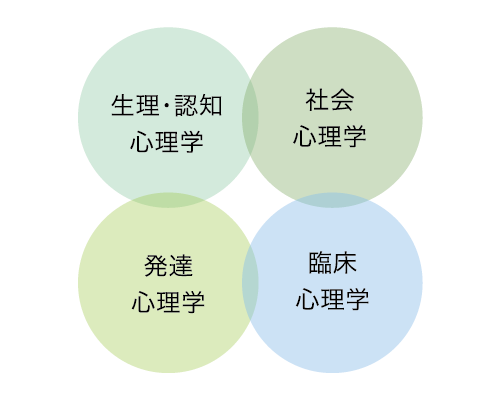 生理・認知心理学領域／発達心理学領域／社会心理学領域／臨床心理学領域