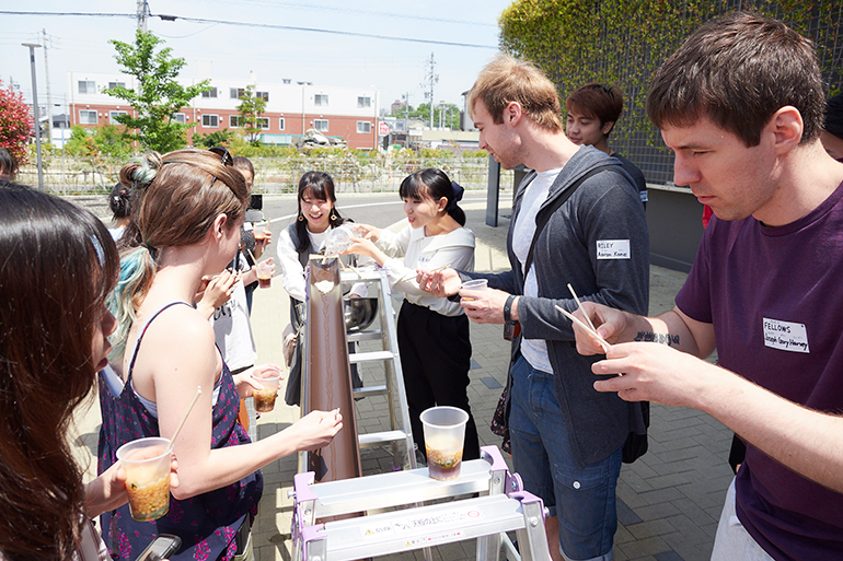 みんなで流しそうめん大会