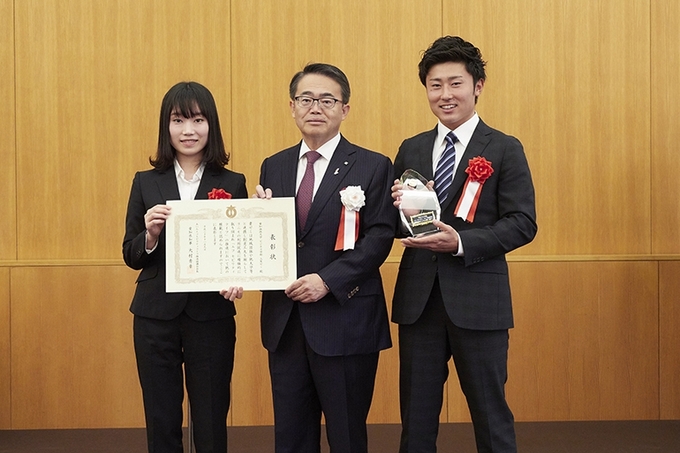 ビジネス学部 上原ゼミ エコモビ推進表彰 授賞式