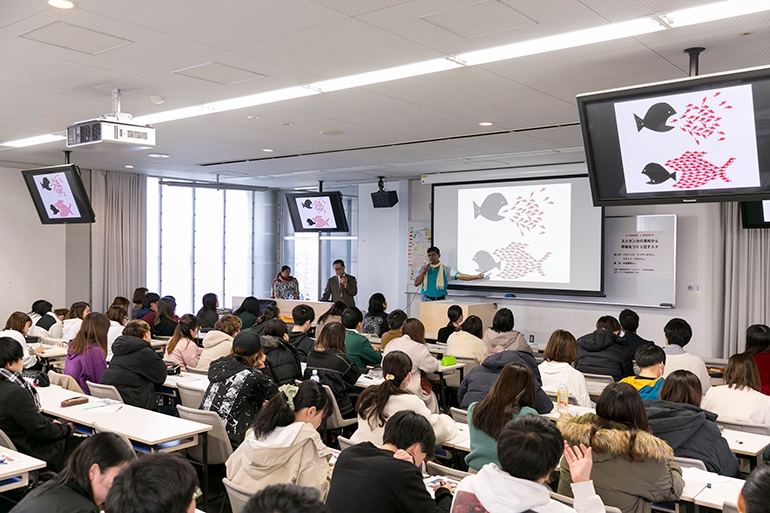 愛知淑徳大学 ジェンダー・女性学研究所主催「AHI巡回報告会 スリランカの漁村から平和をつくり出す人々」